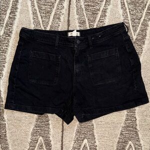 Madewell Black Stretch Denim Sailor Shorts - 16W
